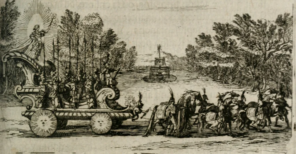 An illustration from Traité des tournois, joustes, carrousels, et autres spectacles publics, 1669, leaf 156