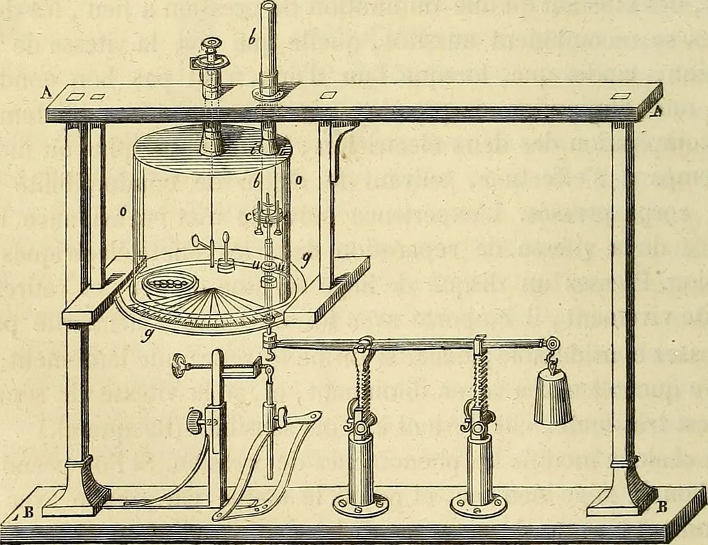 An illustration from Traité d'électricité et de magnétisme : et des applications de ces sciences a la chimie, a la physiologie et aux arts, 1855, leaf 165