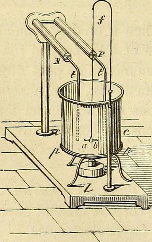An illustration from Traité d'électricité et de magnétisme : et des applications de ces sciences a la chimie, a la physiologie et aux arts, 1855, leaf 169