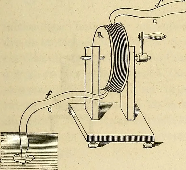 An illustration from Traité d'électricité et de magnétisme : et des applications de ces sciences a la chimie, a la physiologie et aux arts, 1855, leaf 192