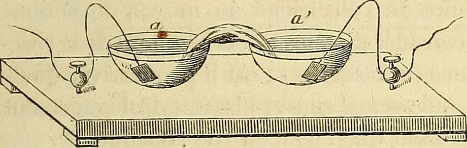 An illustration from Traité d'électricité et de magnétisme : et des applications de ces sciences a la chimie, a la physiologie et aux arts, 1855, leaf 220