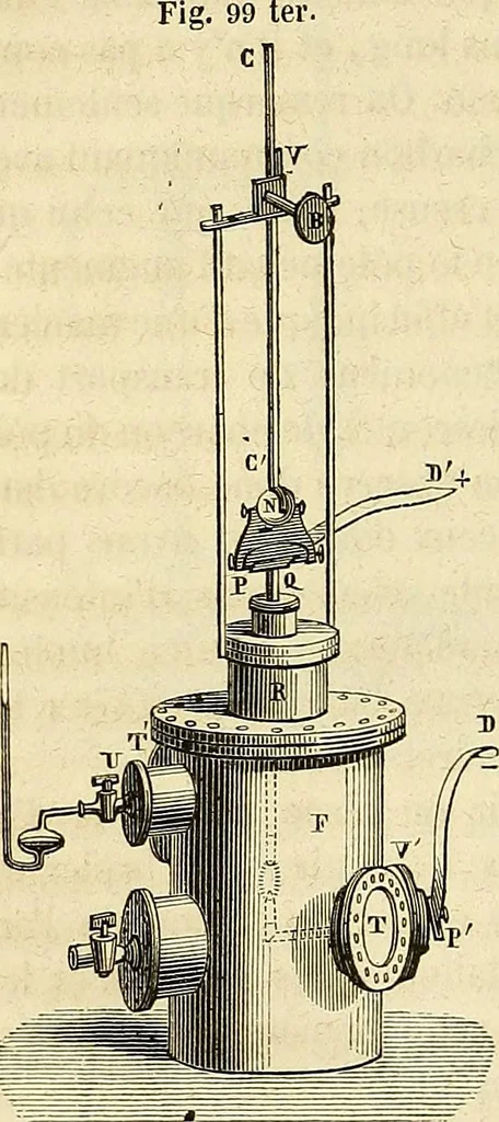 An illustration from Traité d'électricité et de magnétisme : et des applications de ces sciences a la chimie, a la physiologie et aux arts, 1855, leaf 351