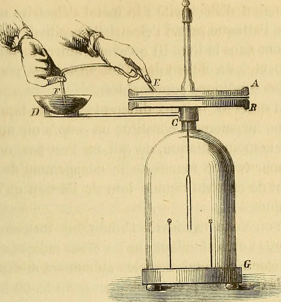 An illustration from Traité d'électricité et de magnétisme : et des applications de ces sciences a la chimie, a la physiologie et aux arts, 1855, leaf 78