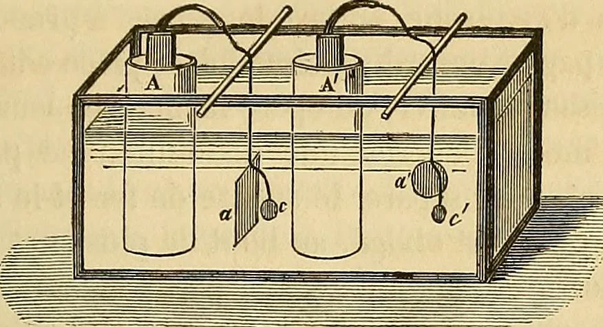 An illustration from Traité d'électricité et de magnétisme : et des applications de ces sciences a la chimie, a la physiologie et aux arts, 1855, leaf 270