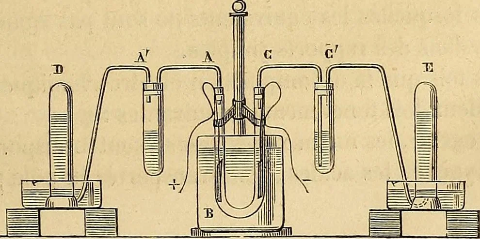 An illustration from Traité d'électricité et de magnétisme : et des applications de ces sciences a la chimie, a la physiologie et aux arts, 1855, leaf 28