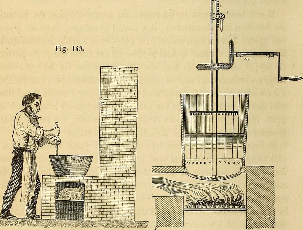 An illustration from Traité d'électricité et de magnétisme : et des applications de ces sciences a la chimie, a la physiologie et aux arts, 1855, leaf 351