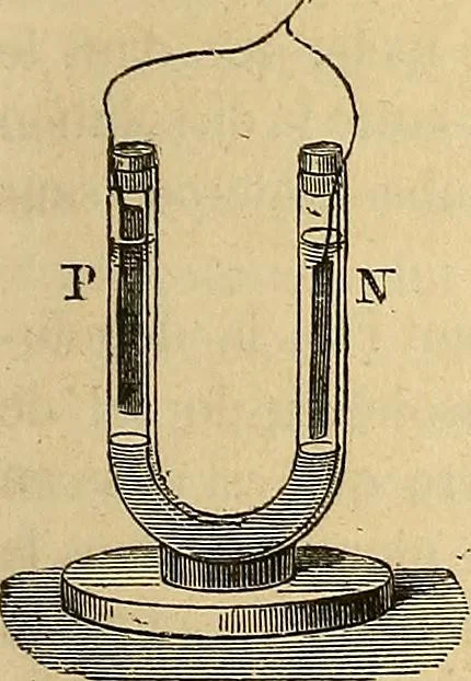 An illustration from Traité d'électricité et de magnétisme : et des applications de ces sciences a la chimie, a la physiologie et aux arts, 1855, leaf 70