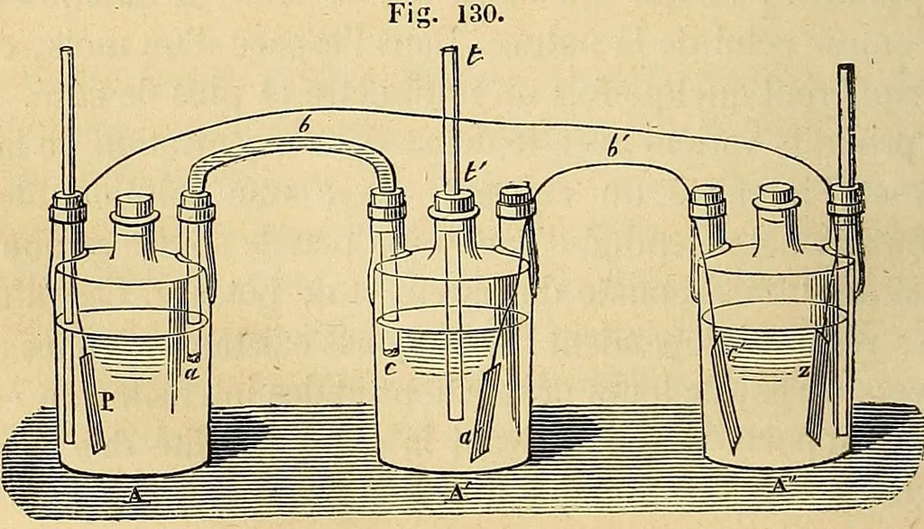 An illustration from Traité d'électricité et de magnétisme : et des applications de ces sciences a la chimie, a la physiologie et aux arts, 1855, leaf 73