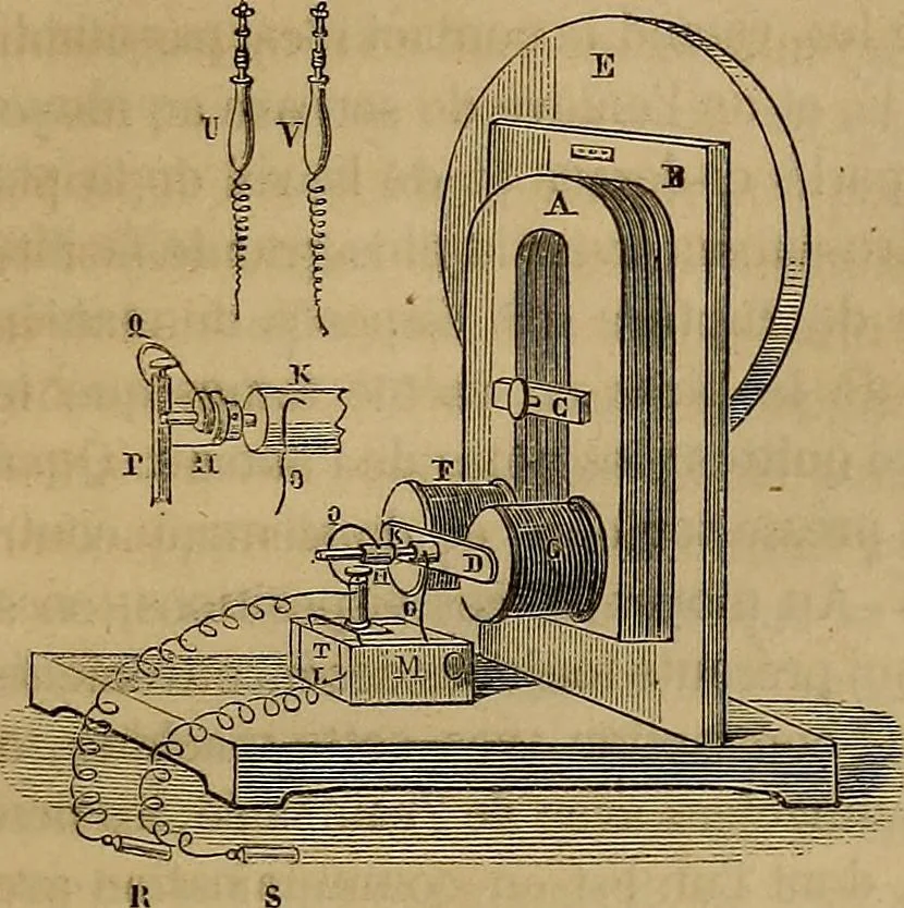 An illustration from Traité d'électricité et de magnétisme : et des applications de ces sciences a la chimie, a la physiologie et aux arts, 1855, leaf 244