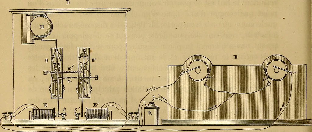 An illustration from Traité d'électricité et de magnétisme : et des applications de ces sciences a la chimie, a la physiologie et aux arts, 1855, leaf 289