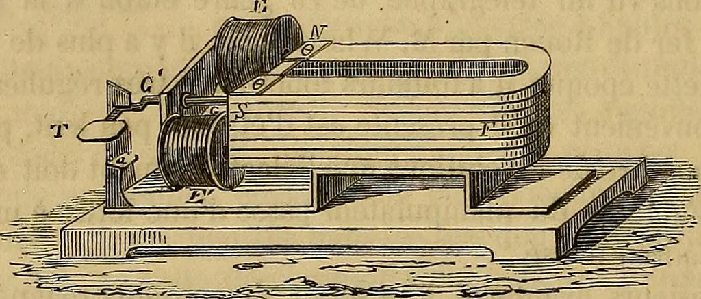An illustration from Traité d'électricité et de magnétisme : et des applications de ces sciences a la chimie, a la physiologie et aux arts, 1855, leaf 299