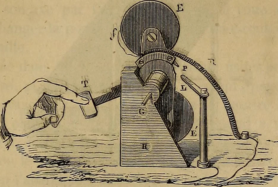 An illustration from Traité d'électricité et de magnétisme : et des applications de ces sciences a la chimie, a la physiologie et aux arts, 1855, leaf 300