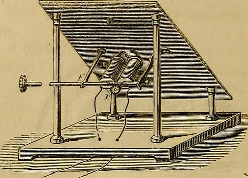An illustration from Traité d'électricité et de magnétisme : et des applications de ces sciences a la chimie, a la physiologie et aux arts, 1855, leaf 301