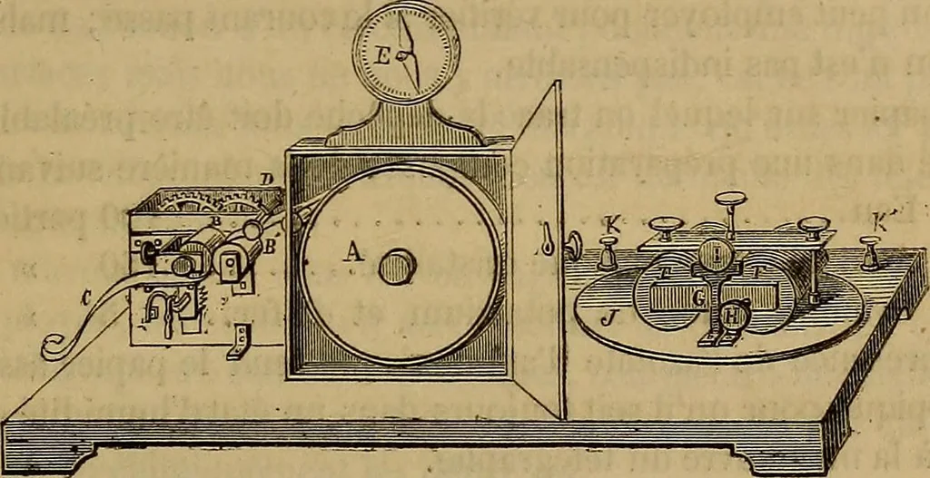 An illustration from Traité d'électricité et de magnétisme : et des applications de ces sciences a la chimie, a la physiologie et aux arts, 1855, leaf 320