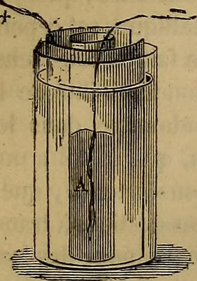 An illustration from Traité d'électricité et de magnétisme : et des applications de ces sciences a la chimie, a la physiologie et aux arts, 1855, leaf 324