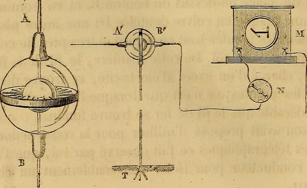 An illustration from Traité d'électricité et de magnétisme : et des applications de ces sciences a la chimie, a la physiologie et aux arts, 1855, leaf 331