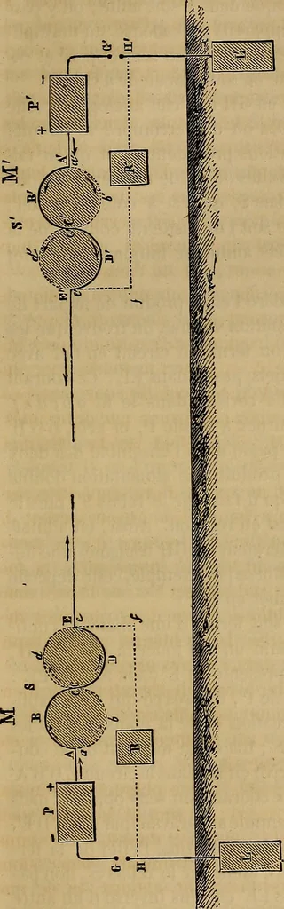 An illustration from Traité d'électricité et de magnétisme : et des applications de ces sciences a la chimie, a la physiologie et aux arts, 1855, leaf 334