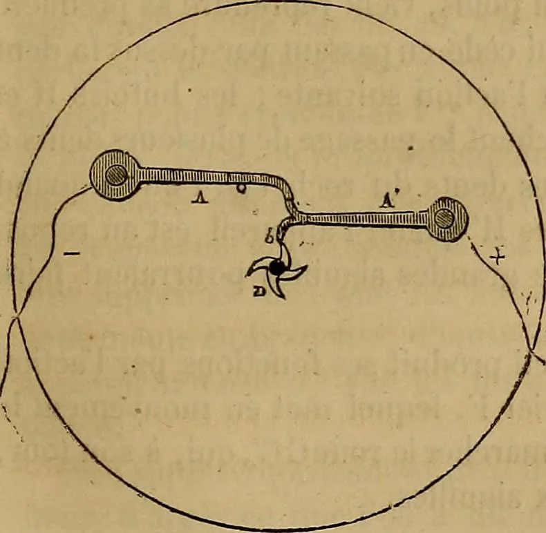 An illustration from Traité d'électricité et de magnétisme : et des applications de ces sciences a la chimie, a la physiologie et aux arts, 1855, leaf 348