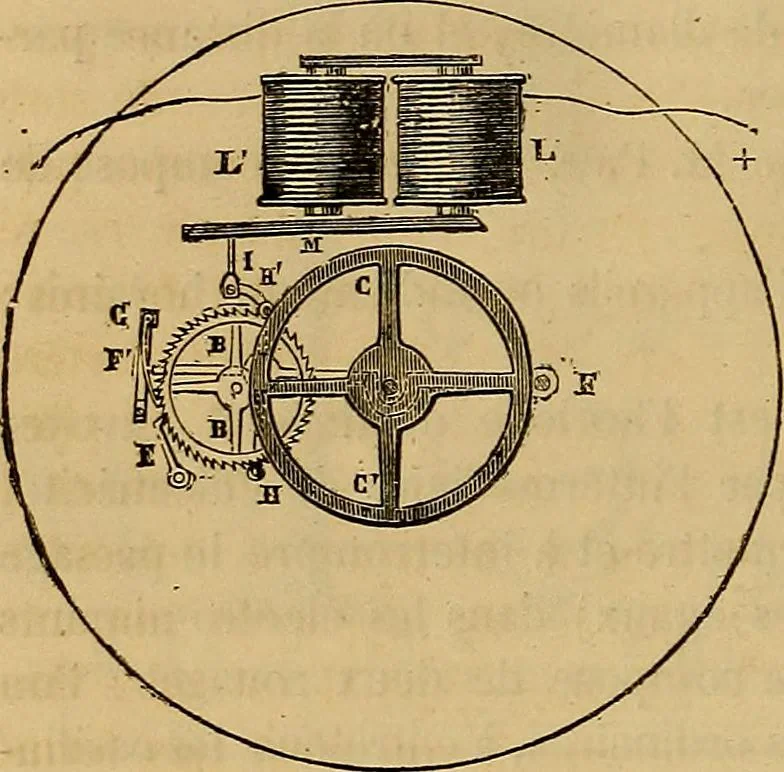 An illustration from Traité d'électricité et de magnétisme : et des applications de ces sciences a la chimie, a la physiologie et aux arts, 1855, leaf 349