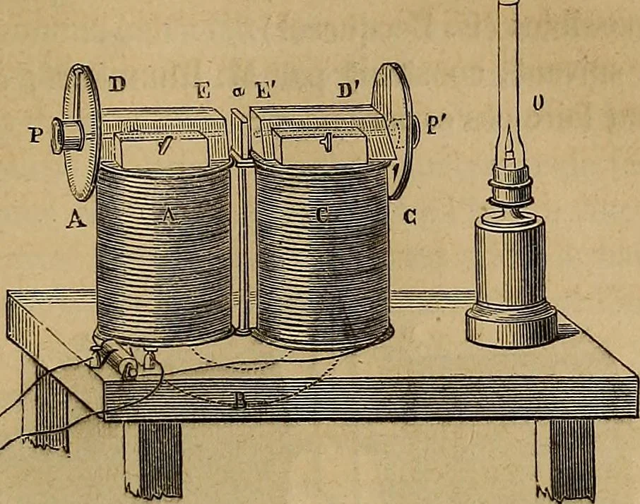 An illustration from Traité d'électricité et de magnétisme : et des applications de ces sciences a la chimie, a la physiologie et aux arts, 1855, leaf 92