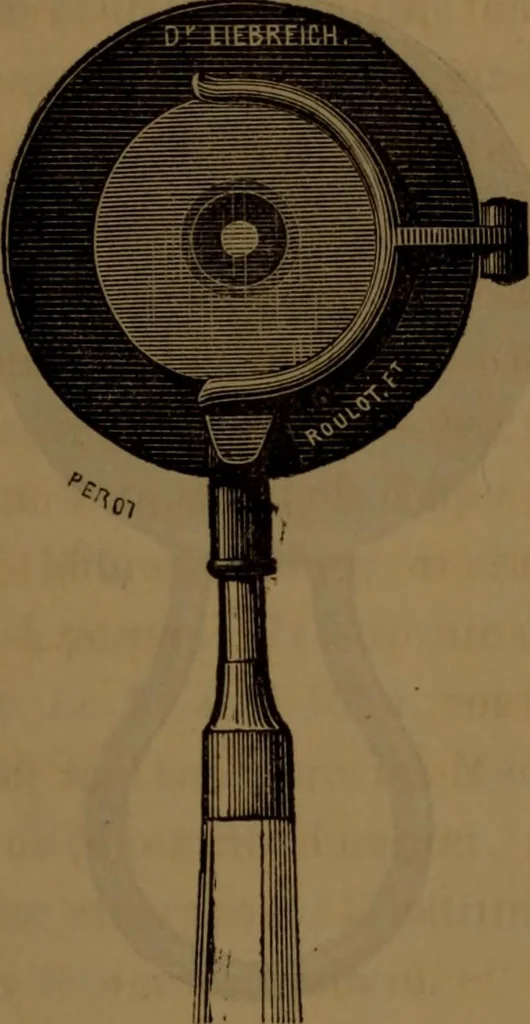 An illustration from Traité d'optique : considérée dans ses rapports avec l'examen de l'oeil, 1879, leaf 110