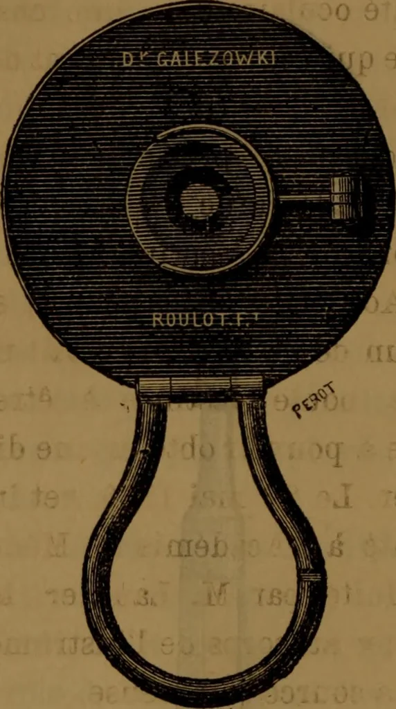 An illustration from Traité d'optique : considérée dans ses rapports avec l'examen de l'oeil, 1879, leaf 111