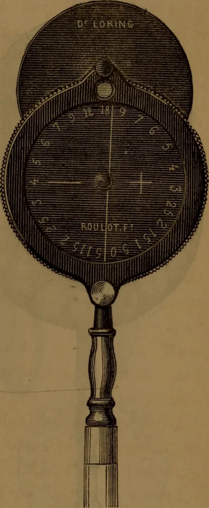 An illustration from Traité d'optique : considérée dans ses rapports avec l'examen de l'oeil, 1879, leaf 298