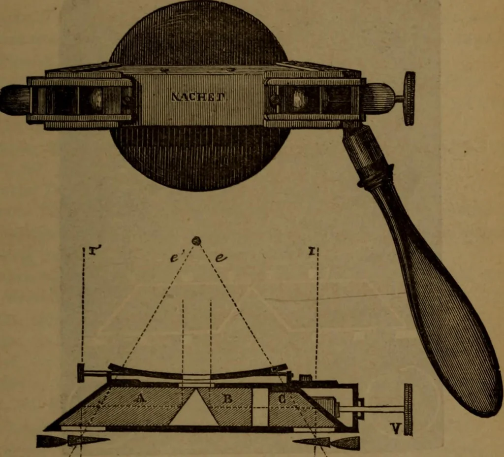 An illustration from Traité d'optique : considérée dans ses rapports avec l'examen de l'oeil, 1879, leaf 340
