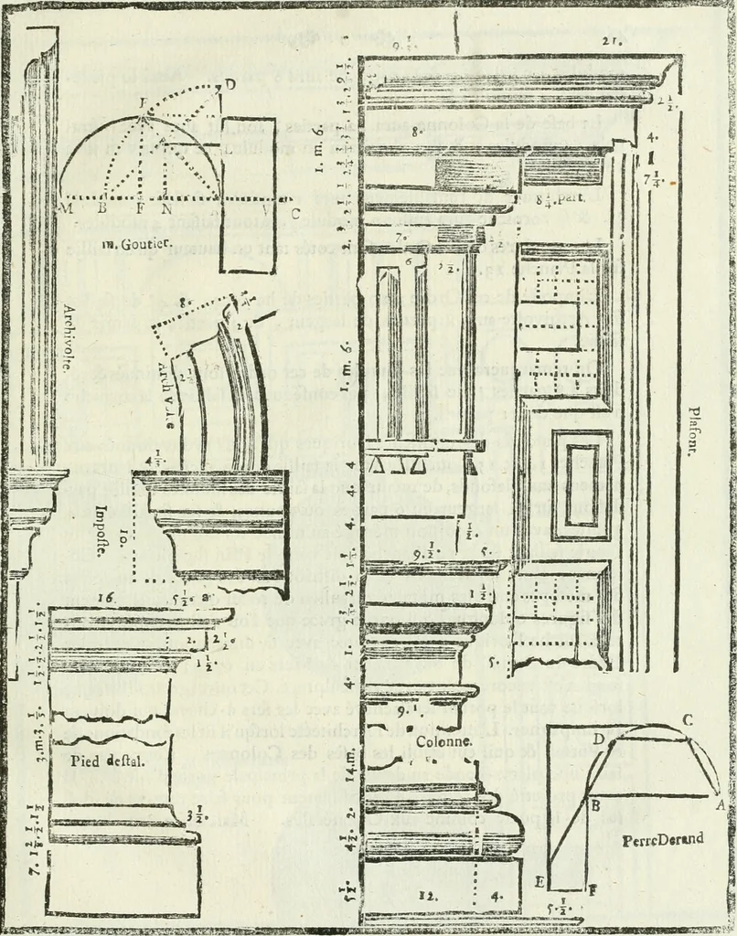 An illustration from Traité d'architecture, ou, Proportions des trois ordres grecs : sur un module de douze parties, 1768, leaf 102