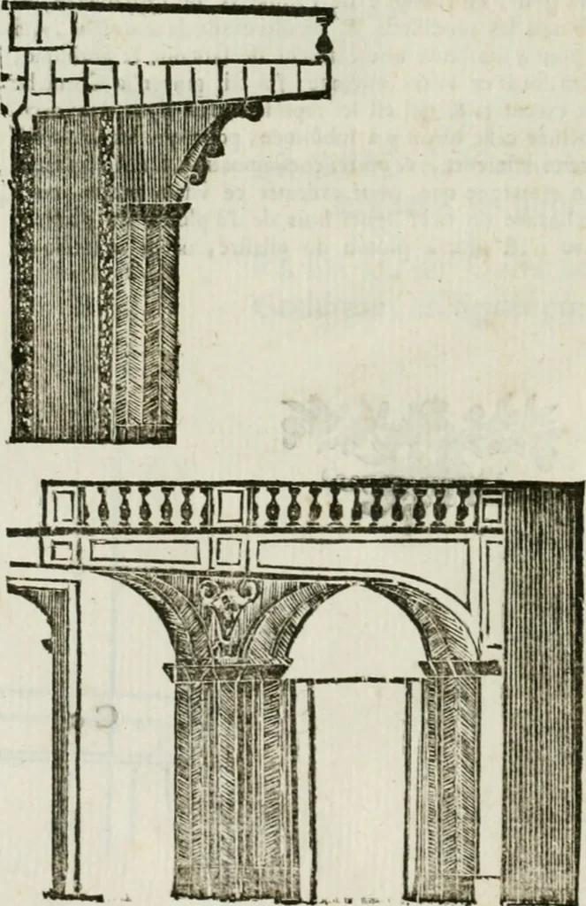 An illustration from Traité d'architecture, ou, Proportions des trois ordres grecs : sur un module de douze parties, 1768, leaf 217