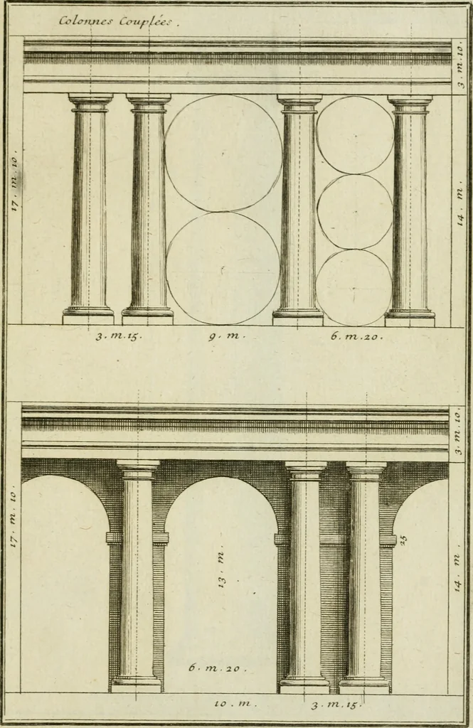 An illustration from Traité d'architecture : avec des remarques et des observations tres-utiles pour les jeunes gens, qui veulent s'appliquer à ce bel art, 1714, leaf 10