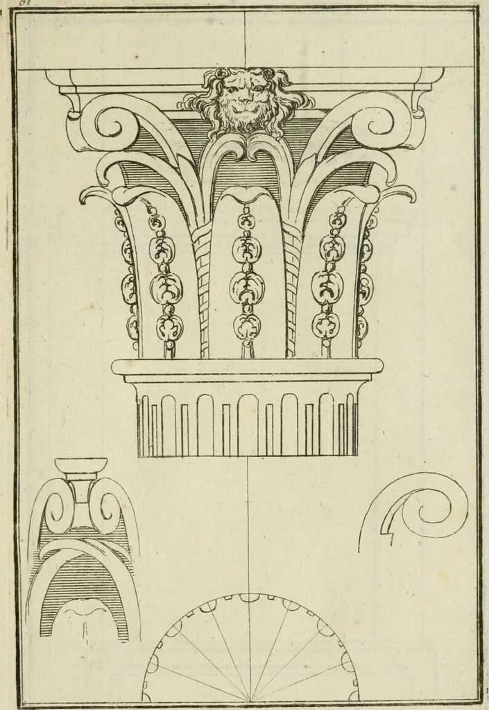 An illustration from Traité d'architecture : avec des remarques et des observations tres-utiles pour les jeunes gens, qui veulent s'appliquer à ce bel art, 1714, leaf 128