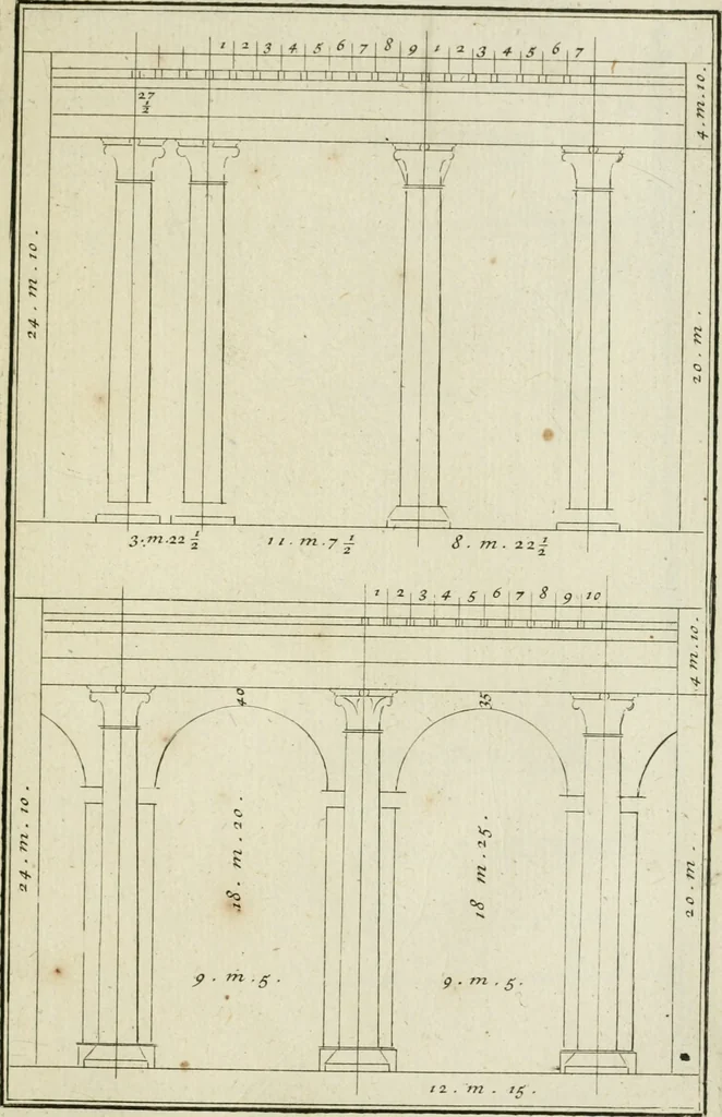 An illustration from Traité d'architecture : avec des remarques et des observations tres-utiles pour les jeunes gens, qui veulent s'appliquer à ce bel art, 1714, leaf 136