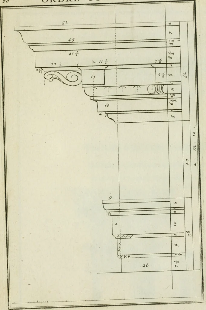 An illustration from Traité d'architecture : avec des remarques et des observations tres-utiles pour les jeunes gens, qui veulent s'appliquer à ce bel art, 1714, leaf 138