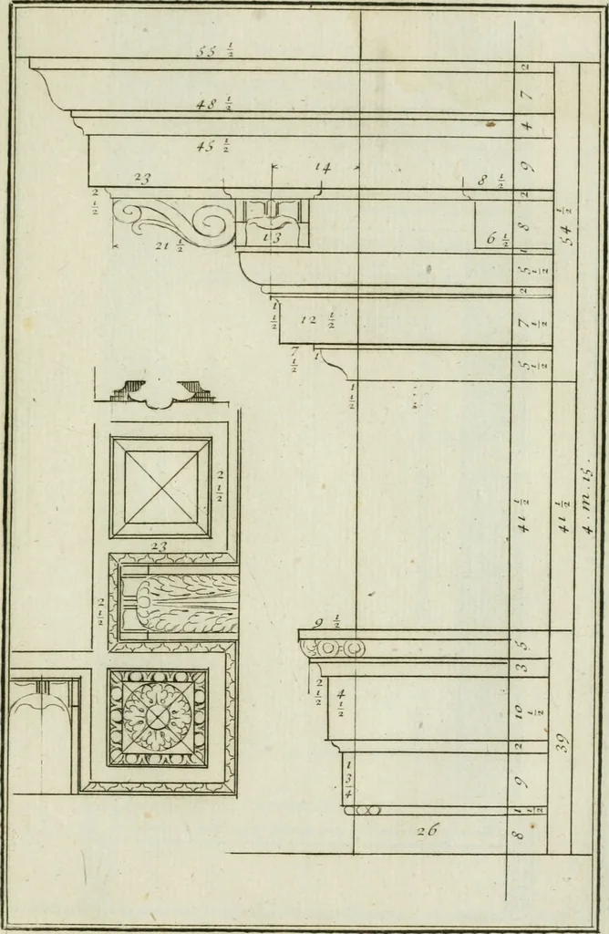 An illustration from Traité d'architecture : avec des remarques et des observations tres-utiles pour les jeunes gens, qui veulent s'appliquer à ce bel art, 1714, leaf 152