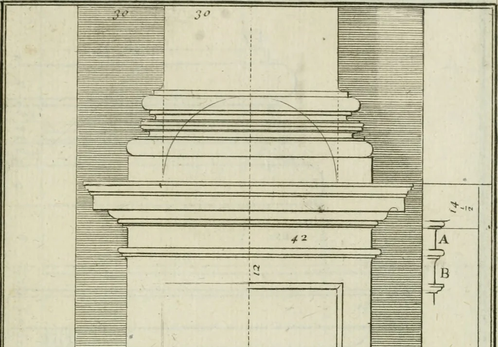 An illustration from Traité d'architecture : avec des remarques et des observations tres-utiles pour les jeunes gens, qui veulent s'appliquer à ce bel art, 1714, leaf 154