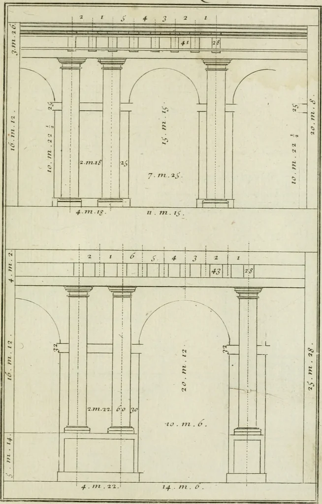 An illustration from Traité d'architecture : avec des remarques et des observations tres-utiles pour les jeunes gens, qui veulent s'appliquer à ce bel art, 1714, leaf 178