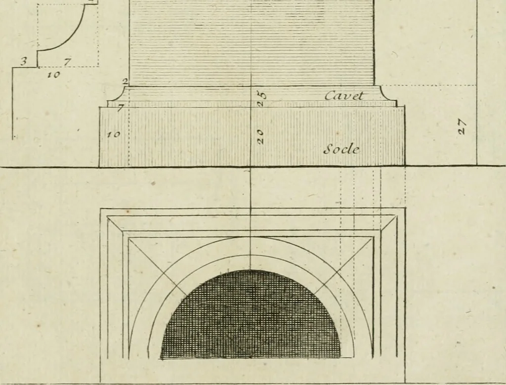 An illustration from Traité d'architecture : avec des remarques et des observations tres-utiles pour les jeunes gens, qui veulent s'appliquer à ce bel art, 1714, leaf 20