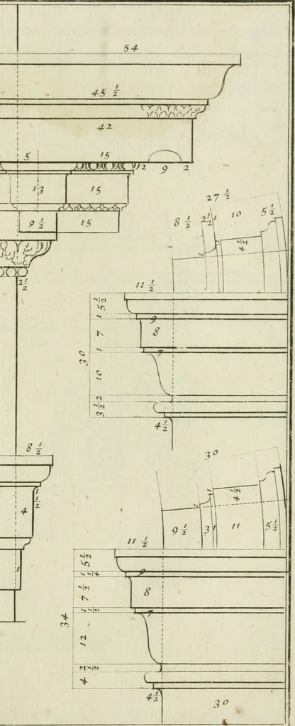 An illustration from Traité d'architecture : avec des remarques et des observations tres-utiles pour les jeunes gens, qui veulent s'appliquer à ce bel art, 1714, leaf 210