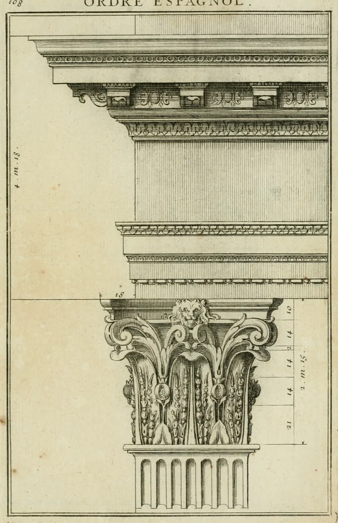 An illustration from Traité d'architecture : avec des remarques et des observations tres-utiles pour les jeunes gens, qui veulent s'appliquer à ce bel art, 1714, leaf 222