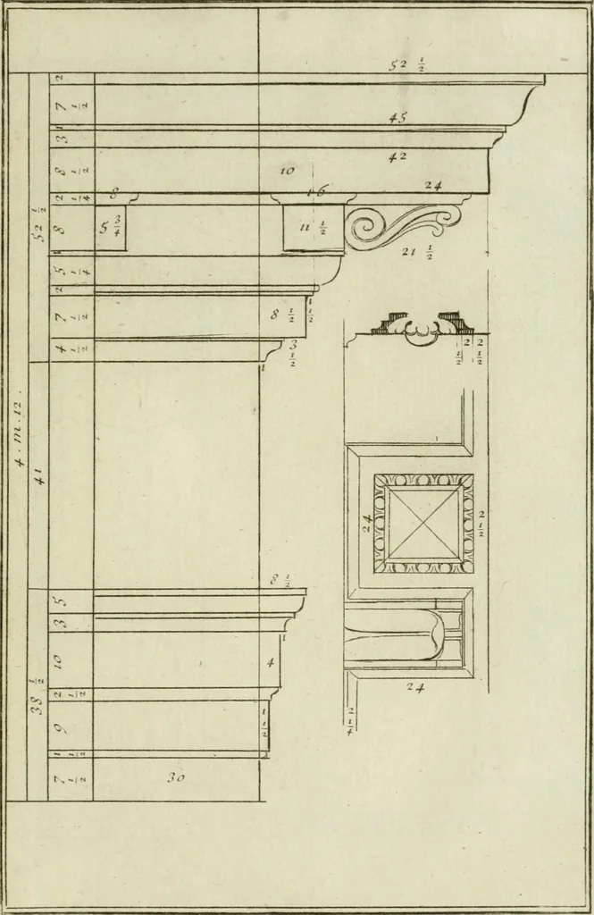 An illustration from Traité d'architecture : avec des remarques et des observations tres-utiles pour les jeunes gens, qui veulent s'appliquer à ce bel art, 1714, leaf 226