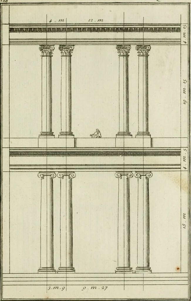 An illustration from Traité d'architecture : avec des remarques et des observations tres-utiles pour les jeunes gens, qui veulent s'appliquer à ce bel art, 1714, leaf 262