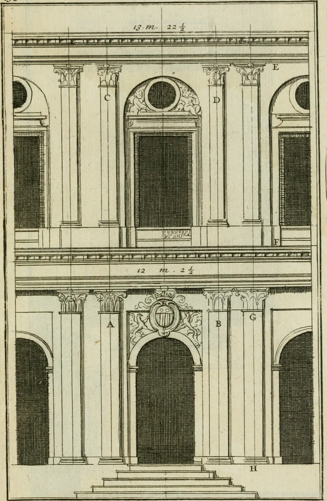 An illustration from Traité d'architecture : avec des remarques et des observations tres-utiles pour les jeunes gens, qui veulent s'appliquer à ce bel art, 1714, leaf 270
