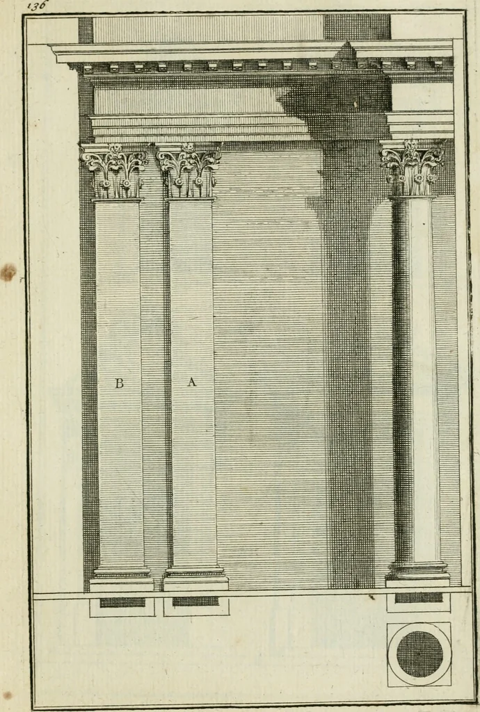 An illustration from Traité d'architecture : avec des remarques et des observations tres-utiles pour les jeunes gens, qui veulent s'appliquer à ce bel art, 1714, leaf 278