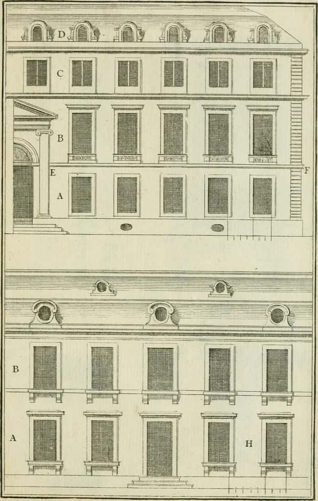 An illustration from Traité d'architecture : avec des remarques et des observations tres-utiles pour les jeunes gens, qui veulent s'appliquer à ce bel art, 1714, leaf 292