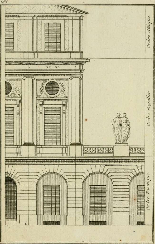 An illustration from Traité d'architecture : avec des remarques et des observations tres-utiles pour les jeunes gens, qui veulent s'appliquer à ce bel art, 1714, leaf 336