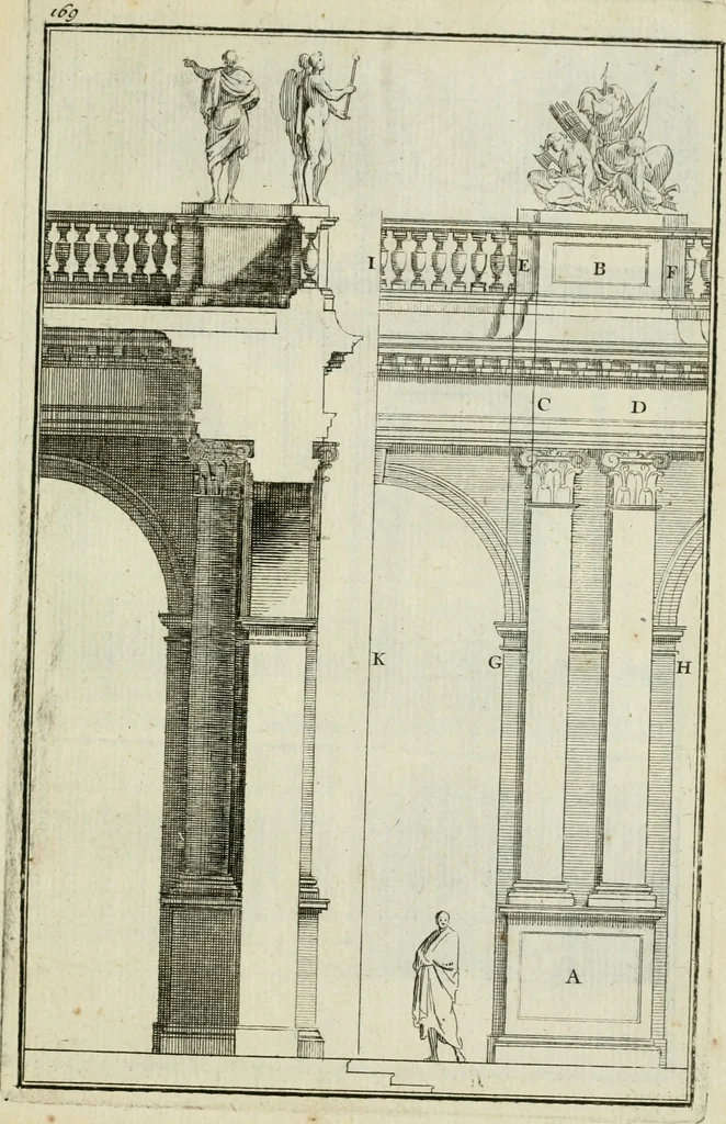 An illustration from Traité d'architecture : avec des remarques et des observations tres-utiles pour les jeunes gens, qui veulent s'appliquer à ce bel art, 1714, leaf 344