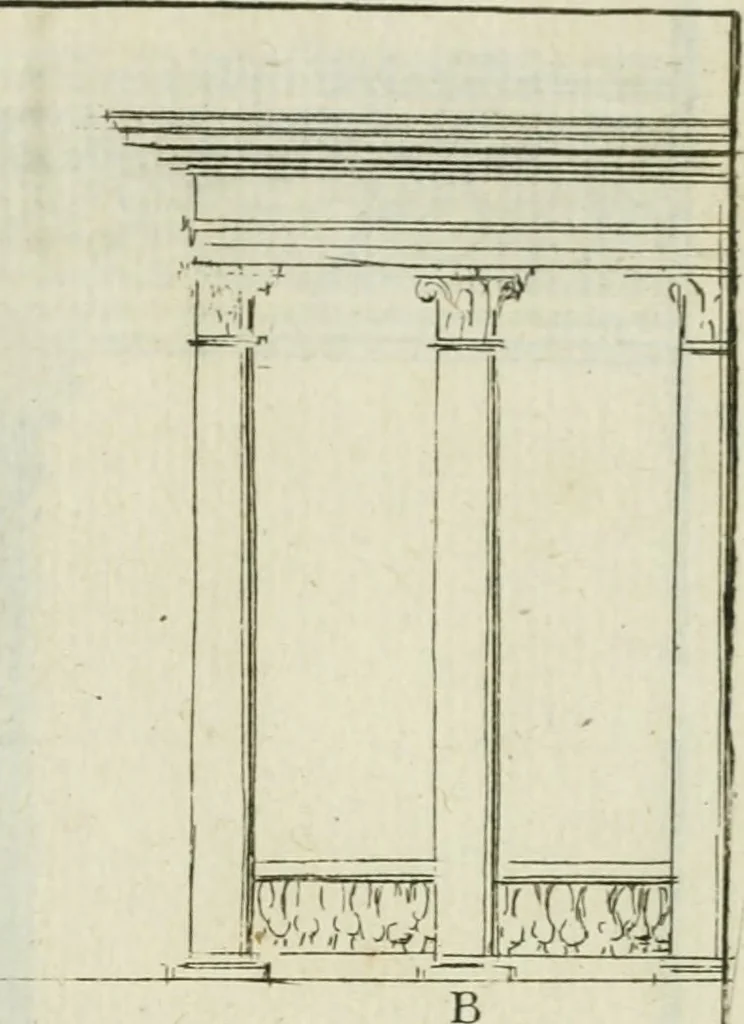 An illustration from Traité d'architecture : avec des remarques et des observations tres-utiles pour les jeunes gens, qui veulent s'appliquer à ce bel art, 1714, leaf 350