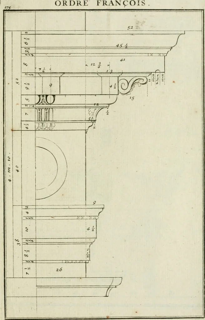 An illustration from Traité d'architecture : avec des remarques et des observations tres-utiles pour les jeunes gens, qui veulent s'appliquer à ce bel art, 1714, leaf 356