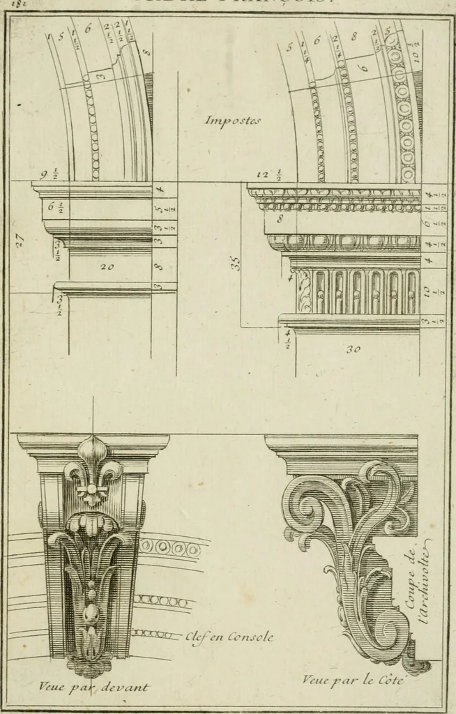 An illustration from Traité d'architecture : avec des remarques et des observations tres-utiles pour les jeunes gens, qui veulent s'appliquer à ce bel art, 1714, leaf 368